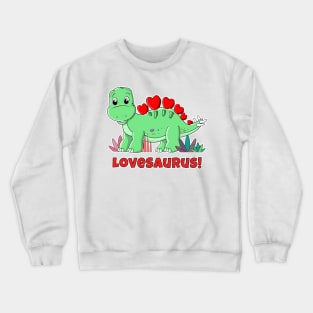 Cute Cartoon Baby Dinosaur Stegosaurus - Lovesaurus Crewneck Sweatshirt